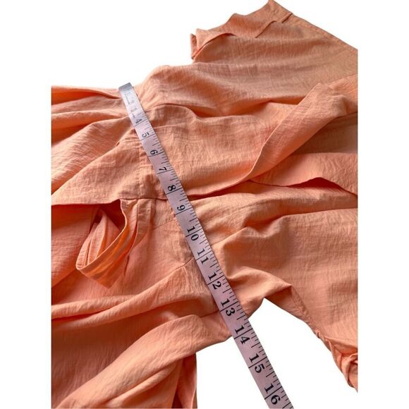 Claudie Pierlot Paris Short Sleeve Coral Tie-Waist Wrap Mini Dress Size EU 36/US - Picture 11 of 12